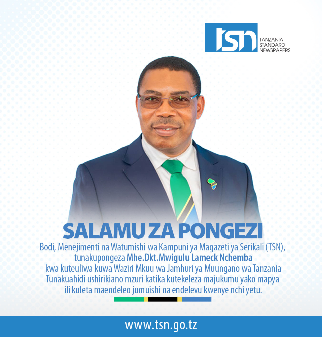 Congratulations Hon. Dr. Mwigulu Lameck Nchemba