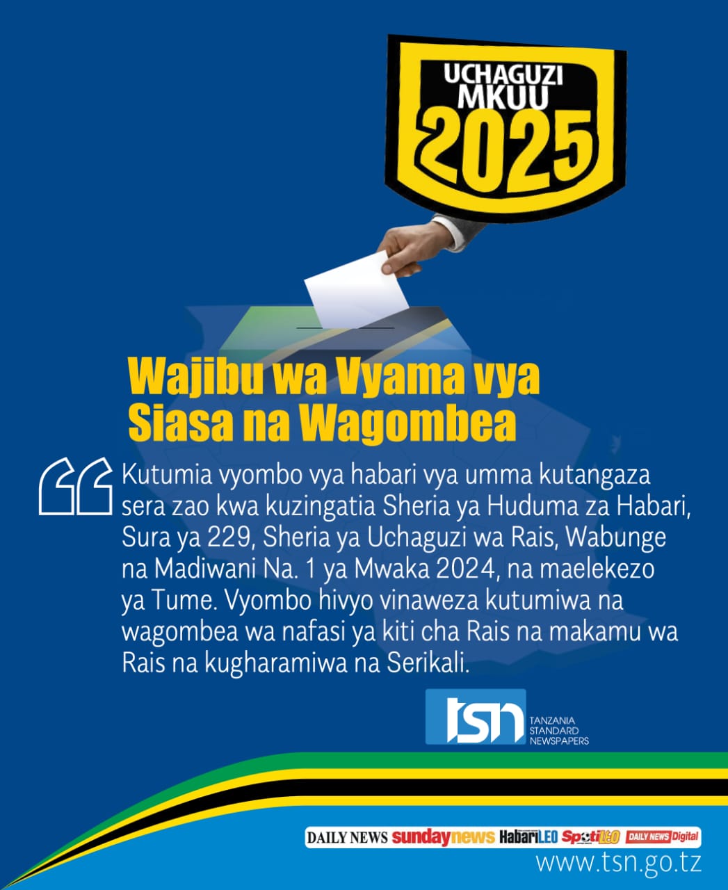 Voting A Key Tool in Building a Strong Tanzania