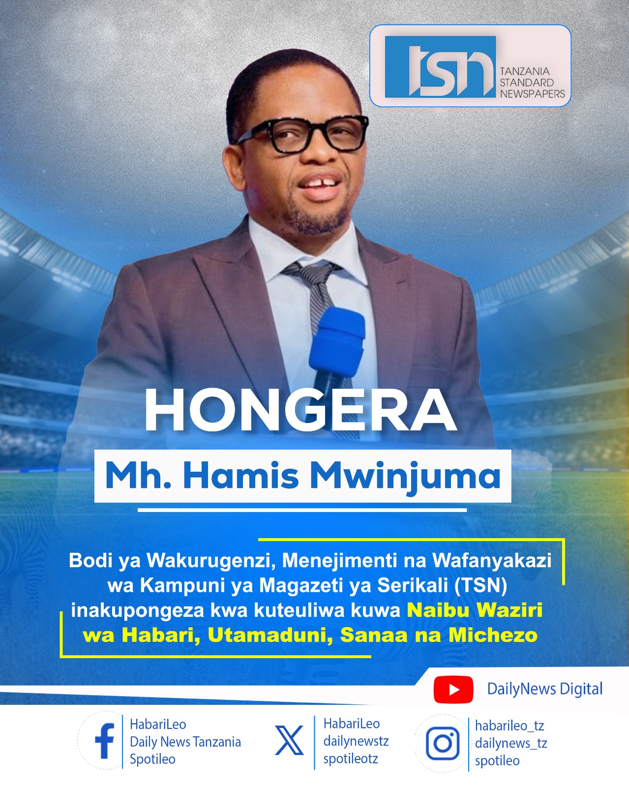 Congratulations Hon. Hamis  Mwinjuma